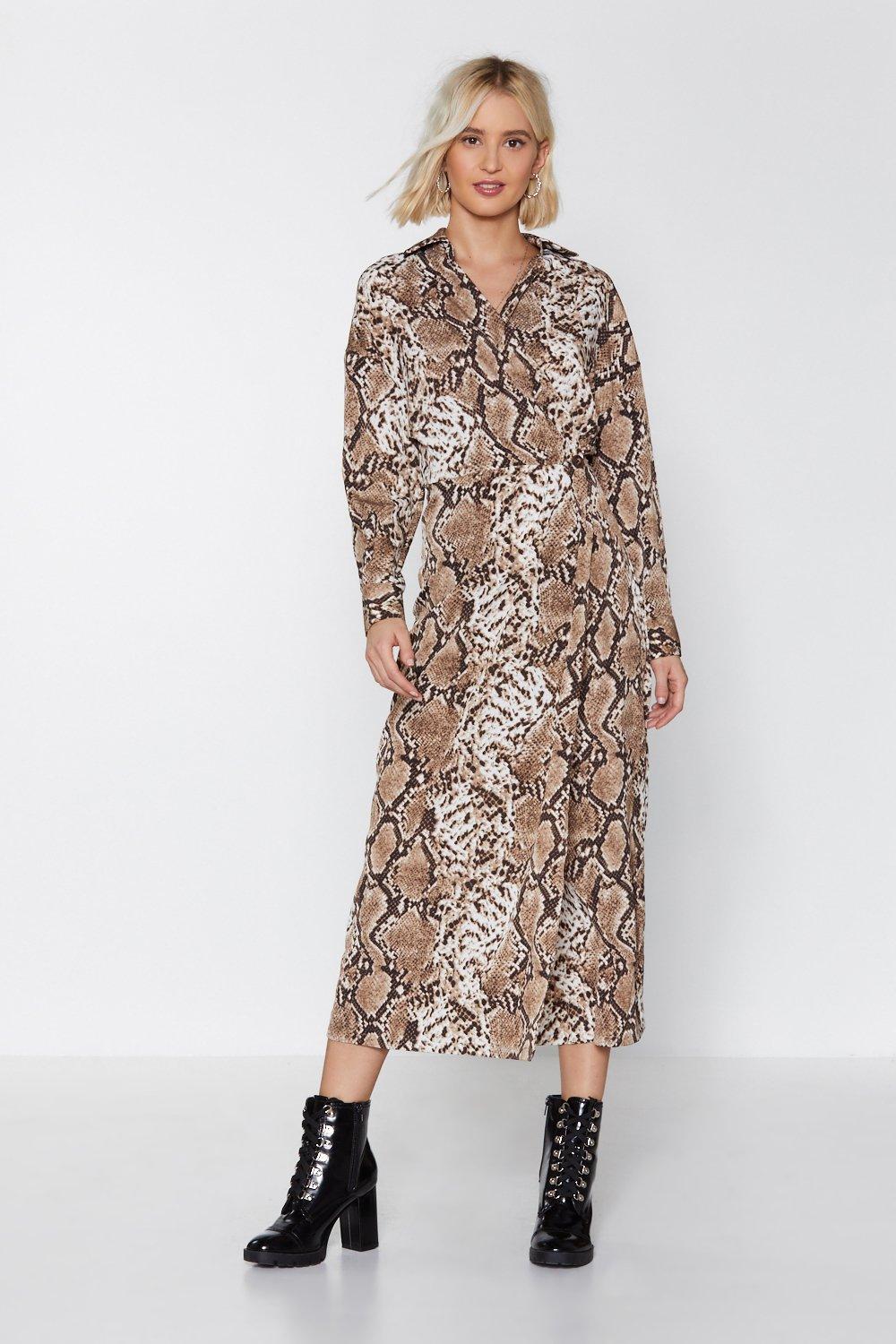 maxi snake print dress