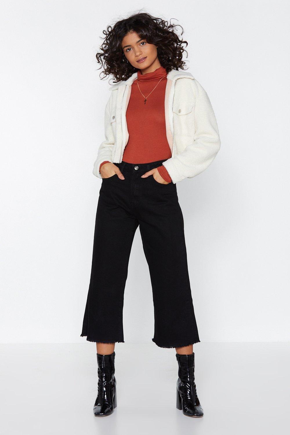 black short leg jeans