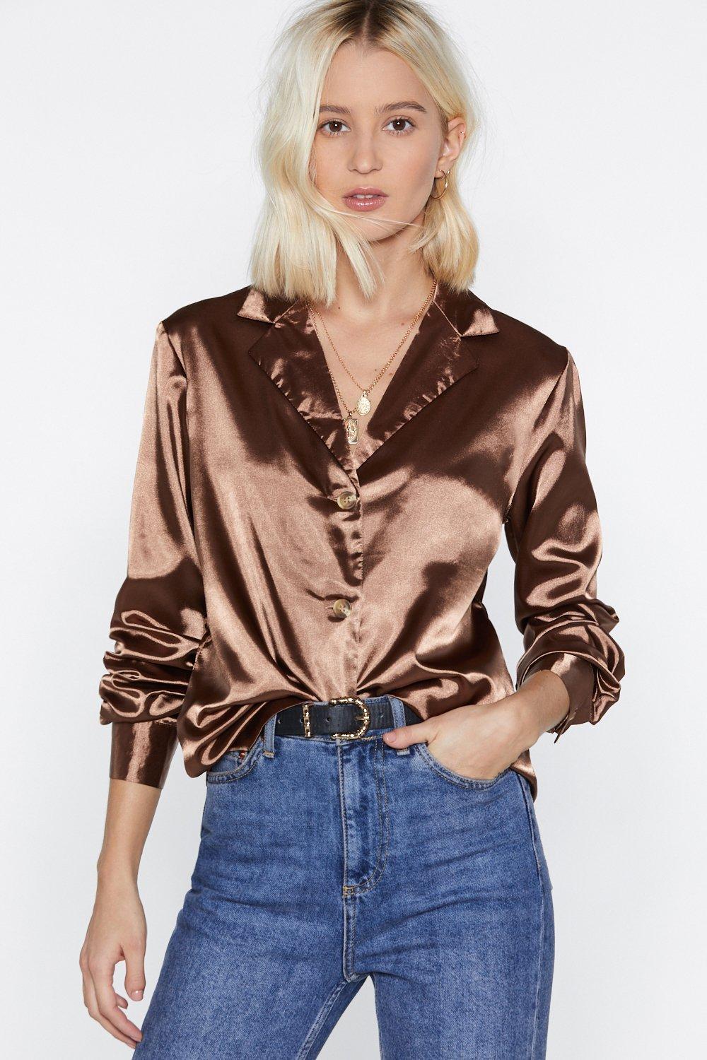 satin button up top