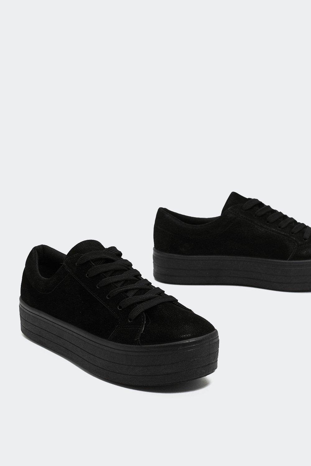 black platform sneakers