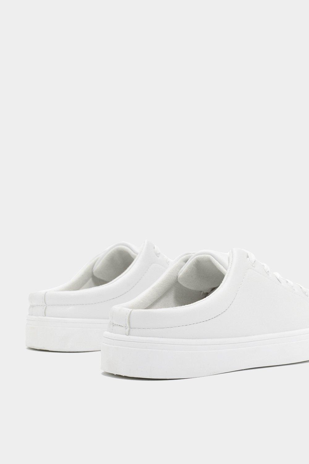 womens white backless sneakers