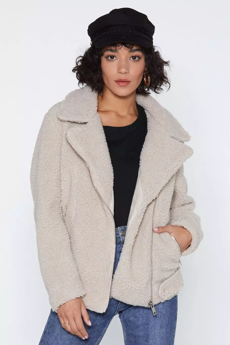 Faux Fur Zip Teddy Coat Nasty Gal