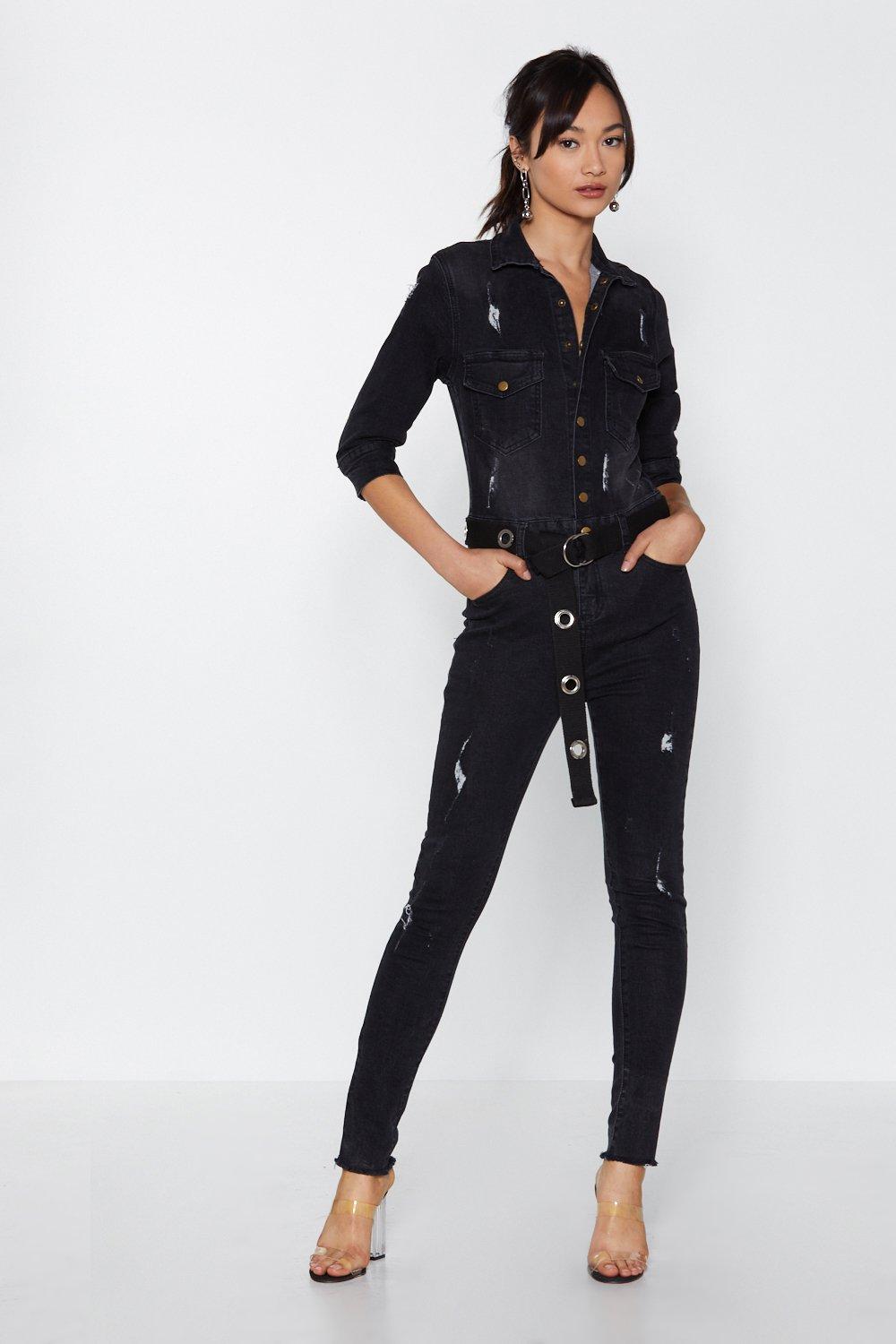 black jumpsuit denim