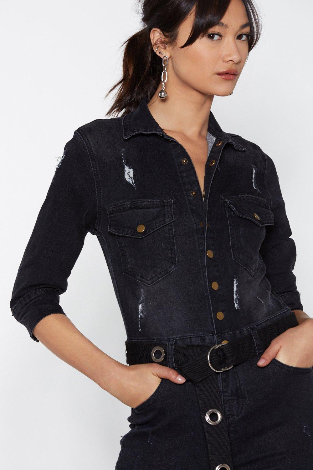 denim jumpsuit nasty gal