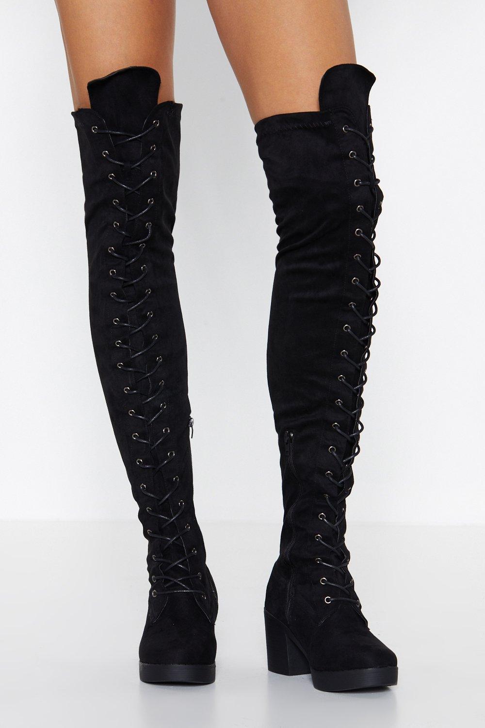 lace up over the knee boots uk