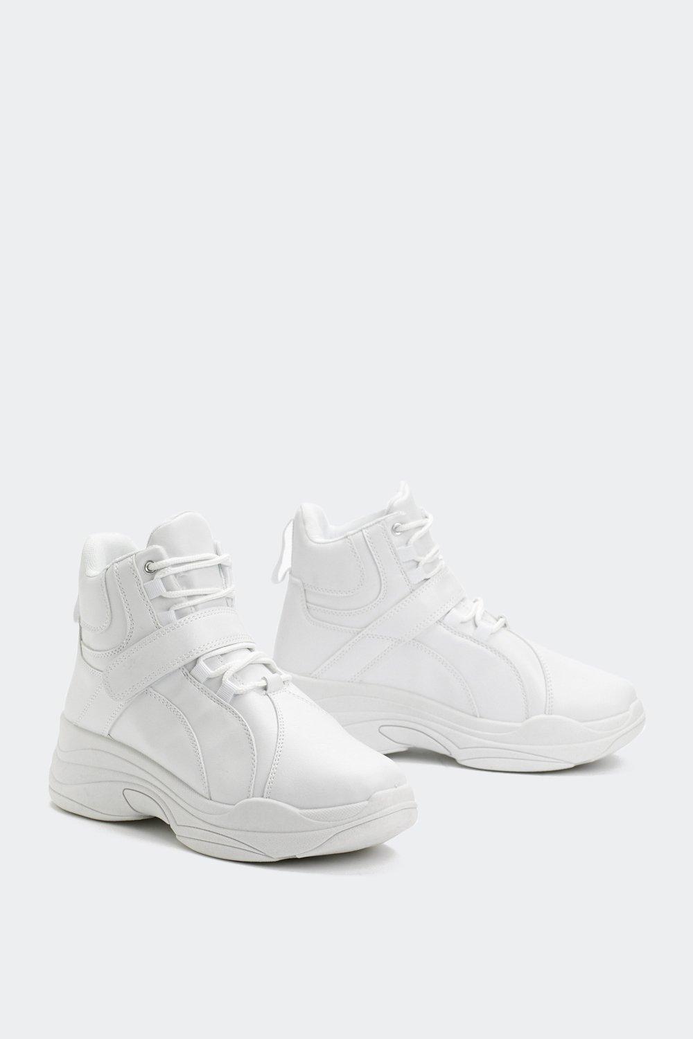 high ankle white sneakers