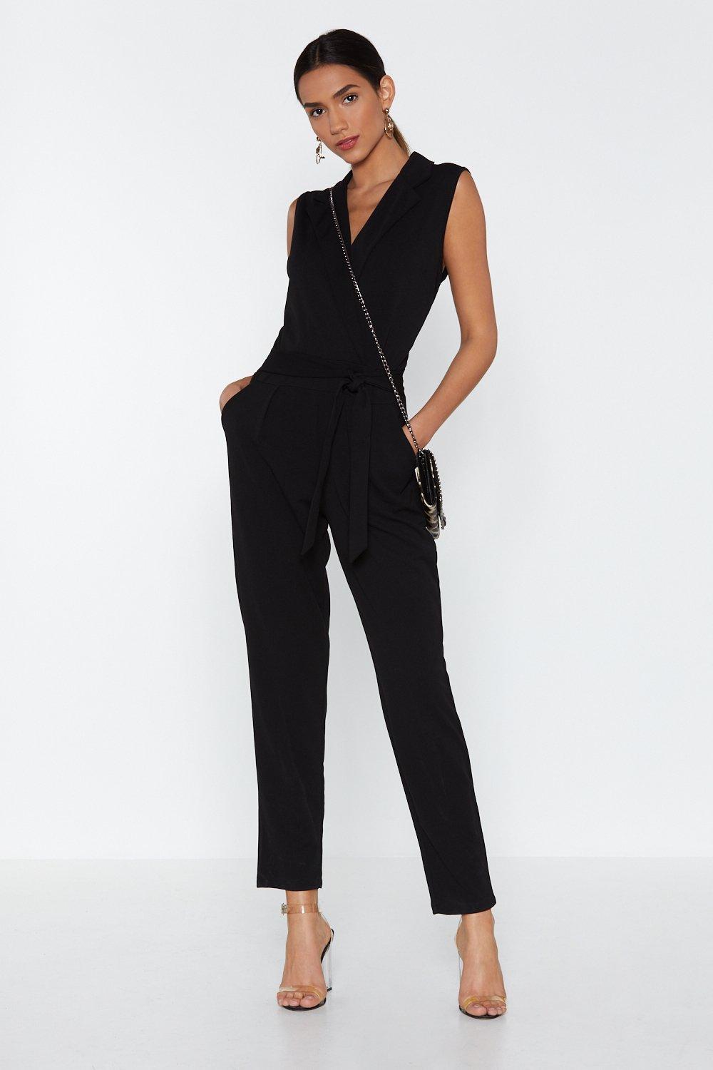 navy and pink jumpsuit