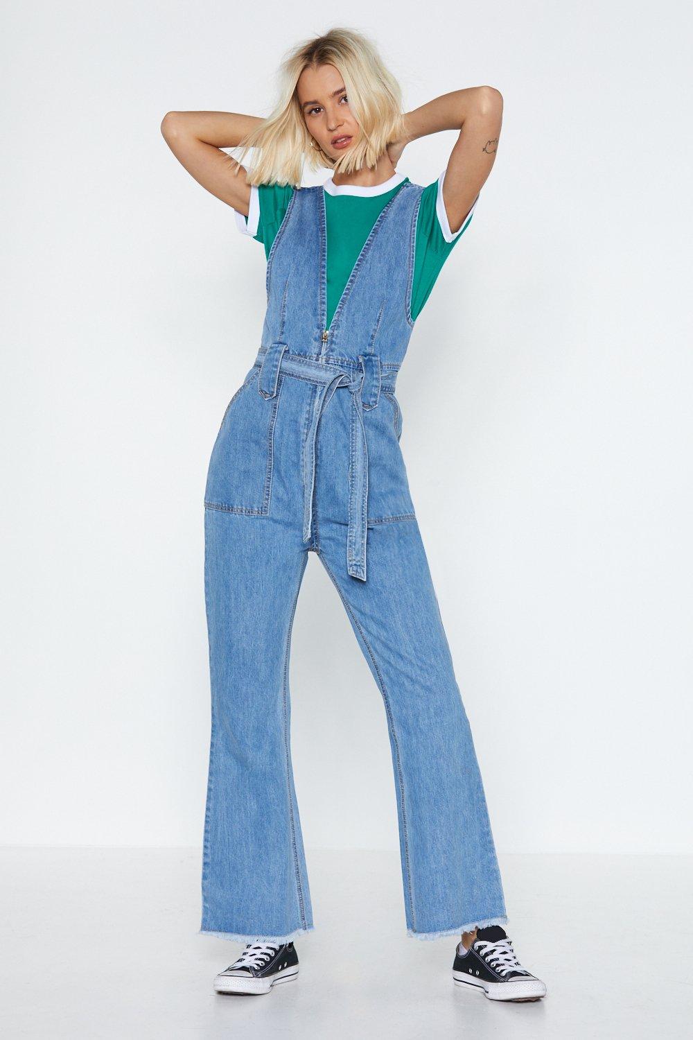 nasty gal denim jumpsuit