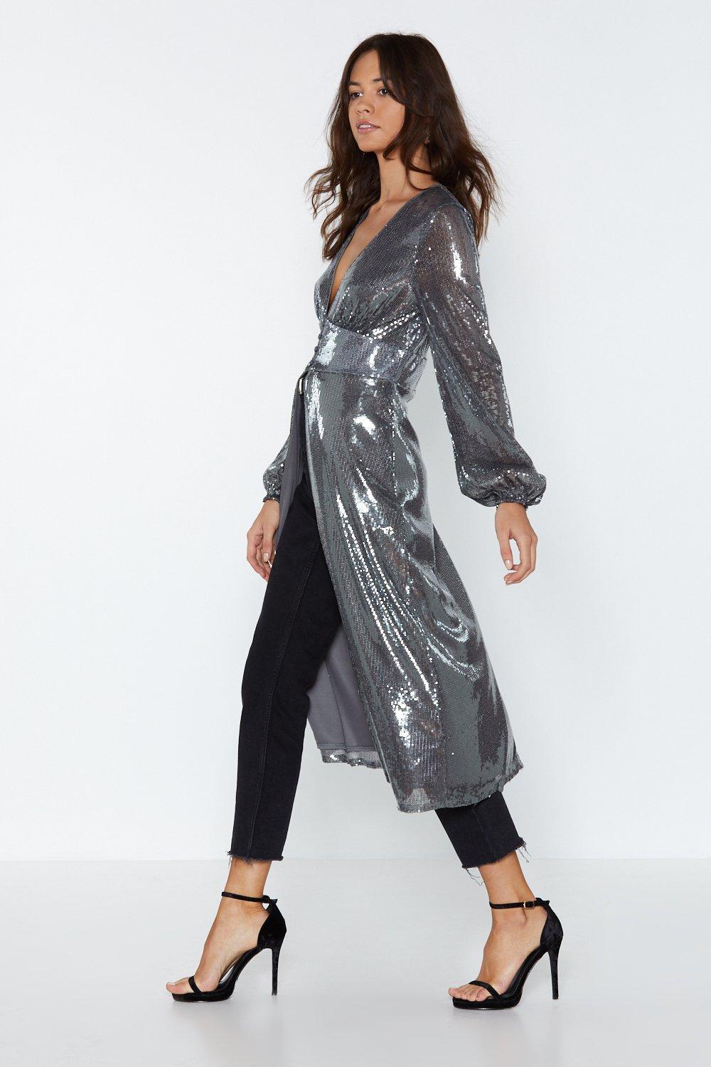 sequin longline top