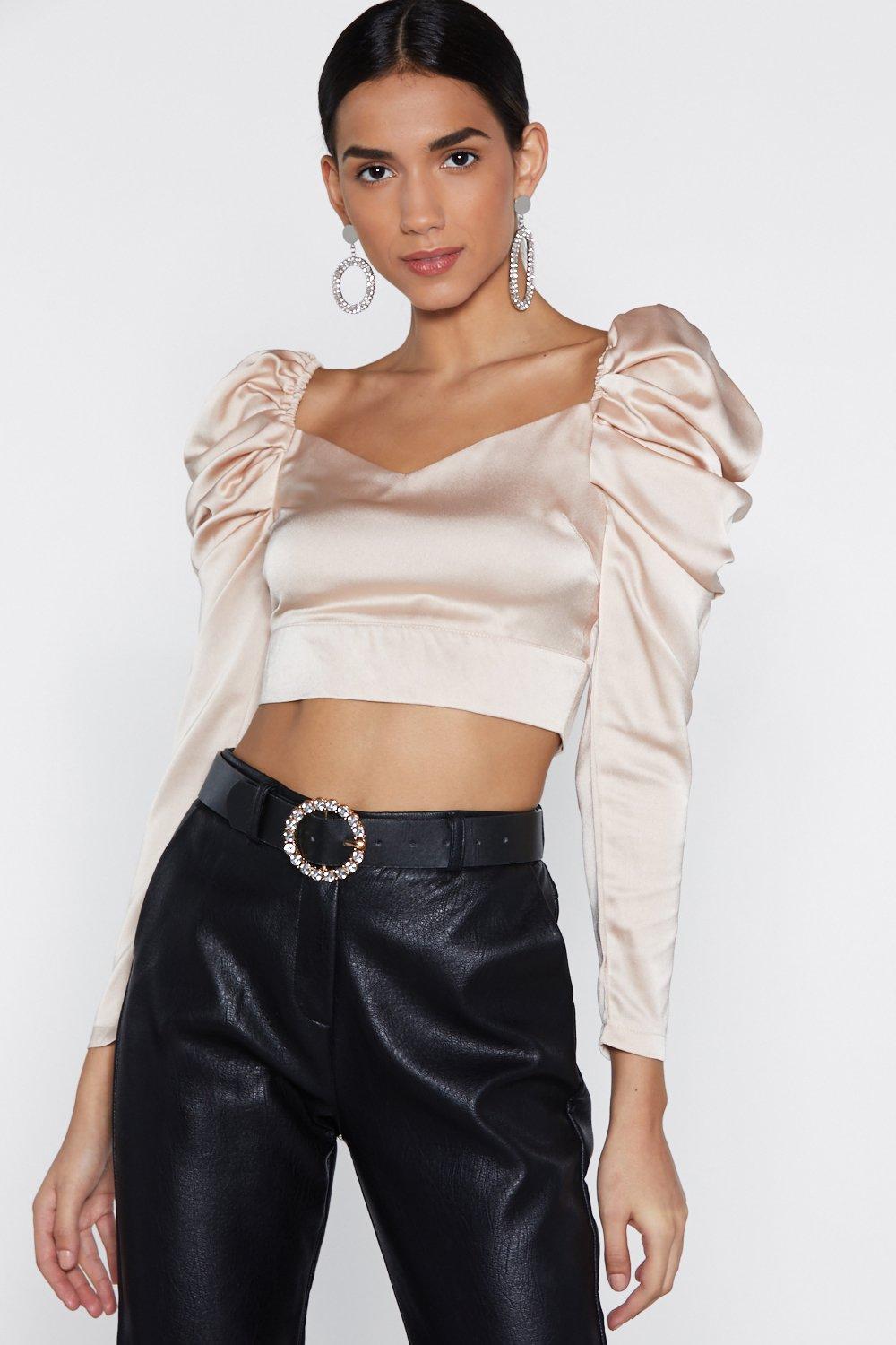 cream satin top