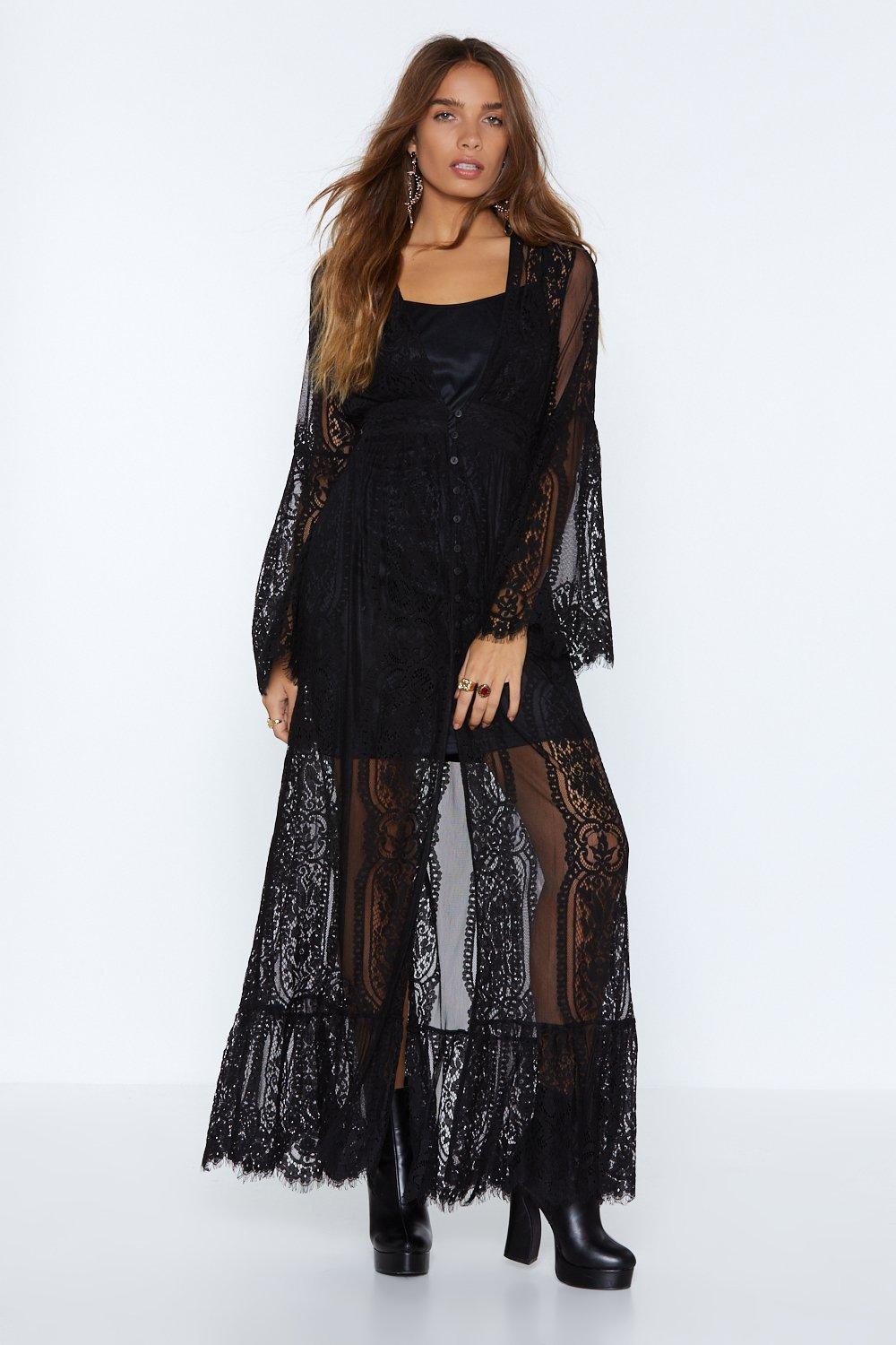 nasty gal black lace dress