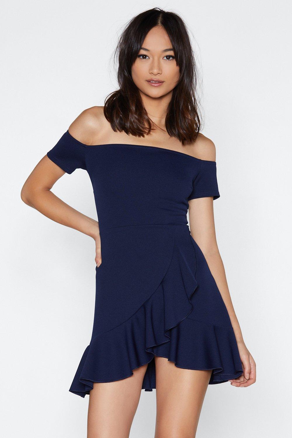 nasty gal off the shoulder dress