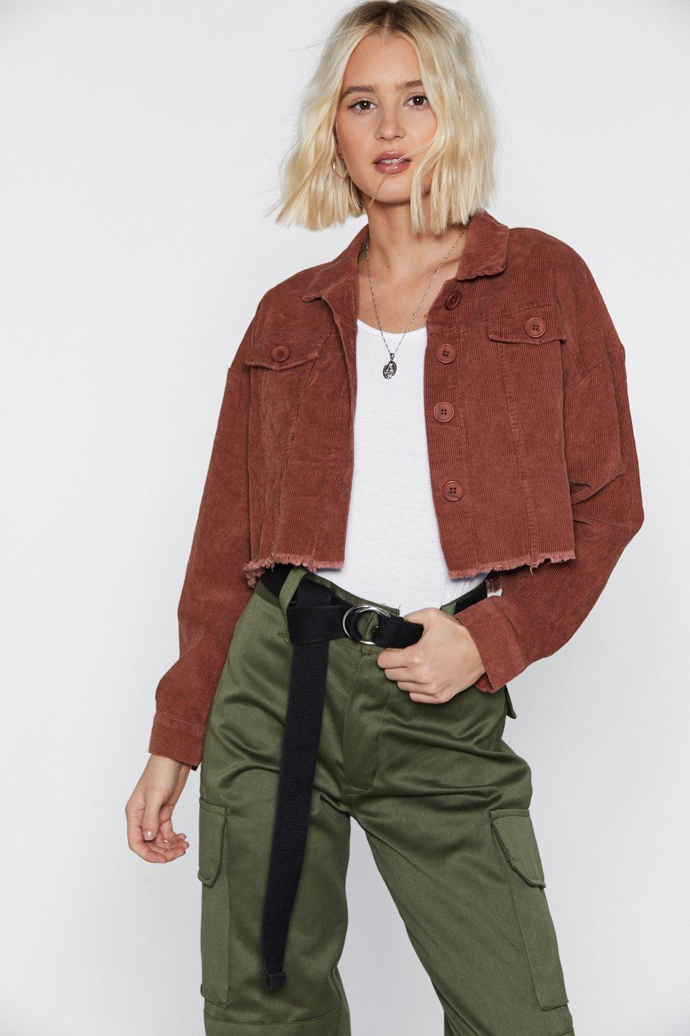 cropped corduroy shirt