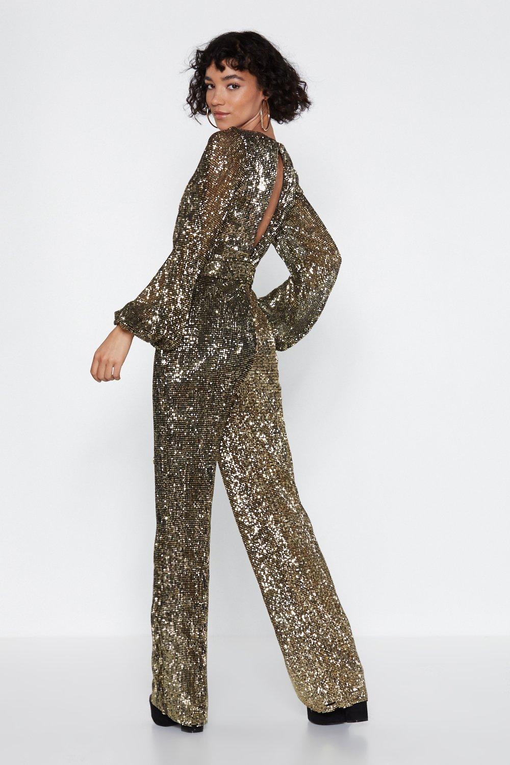 glitter jumpsuit disco