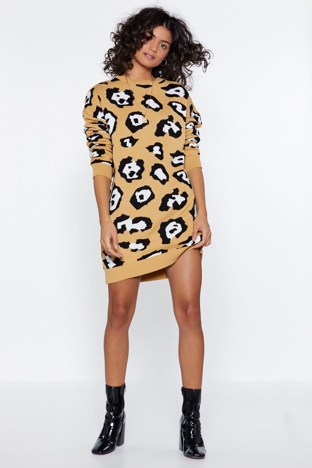 leopard sweater dress