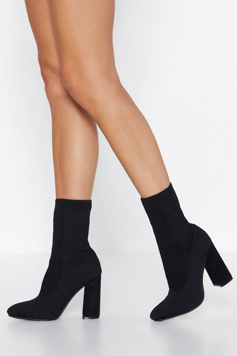 bottine chaussette talon carré
