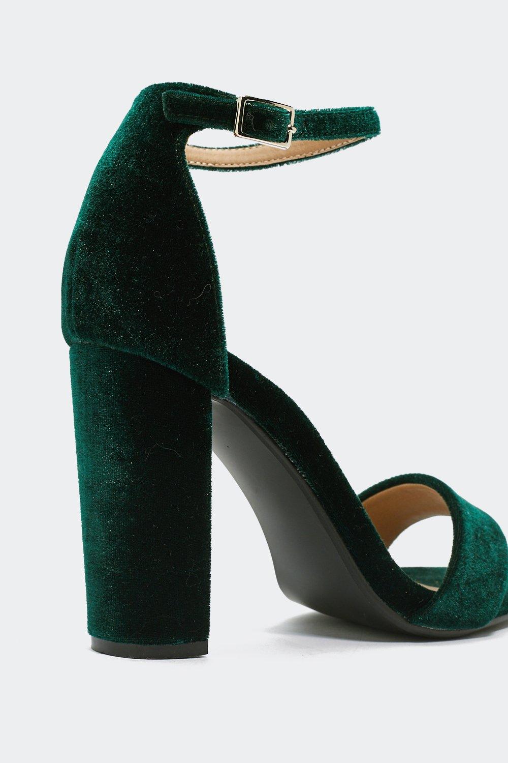 green velvet heels uk