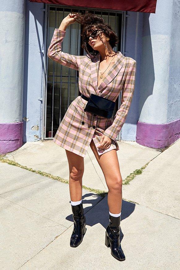 nasty gal pink blazer dress