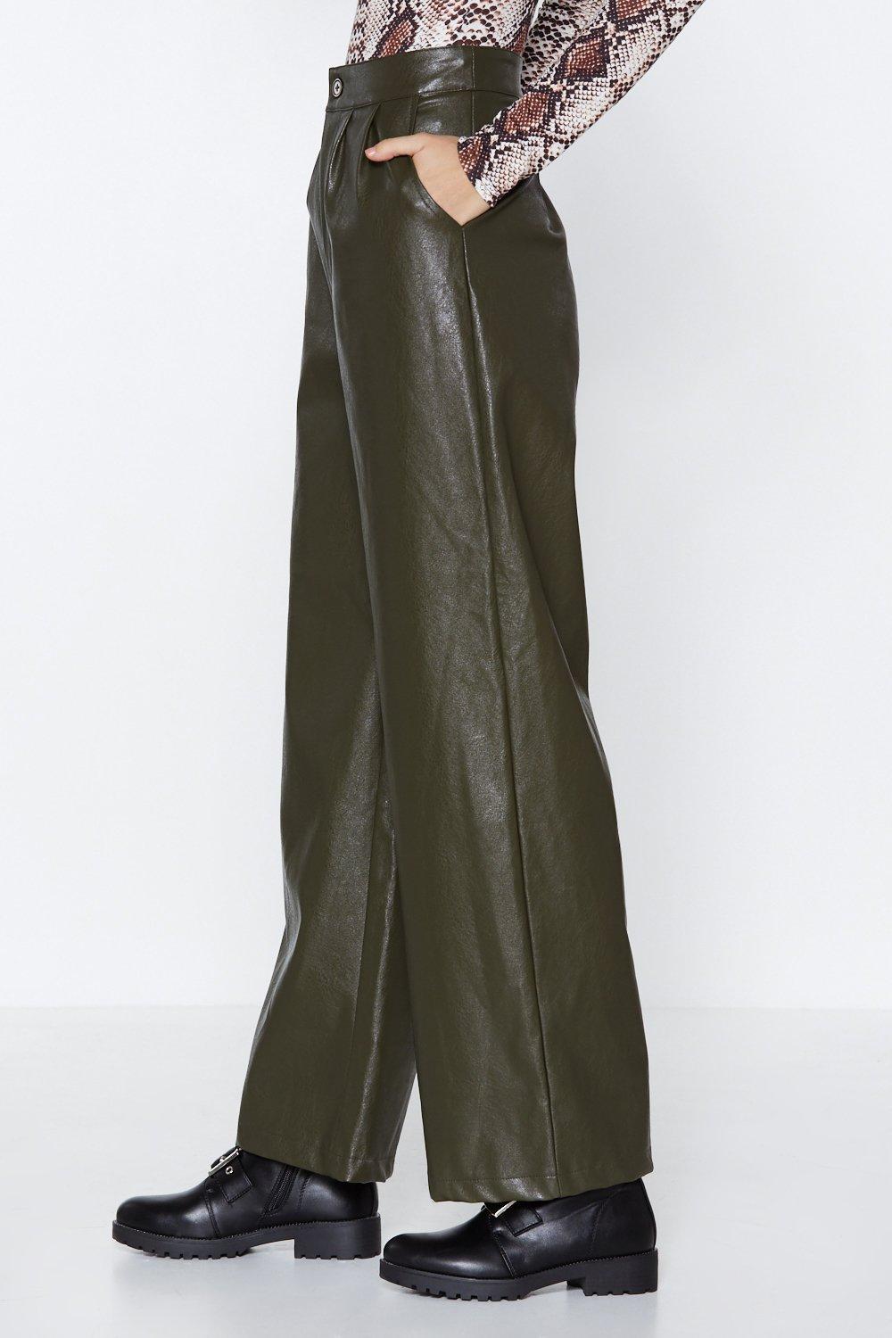 wide leather pants