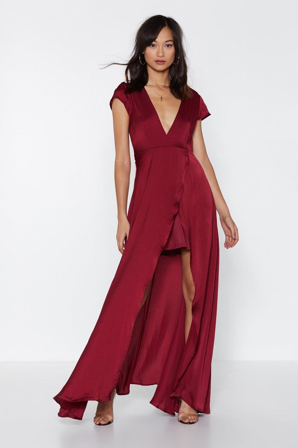 nasty gal burgundy dress