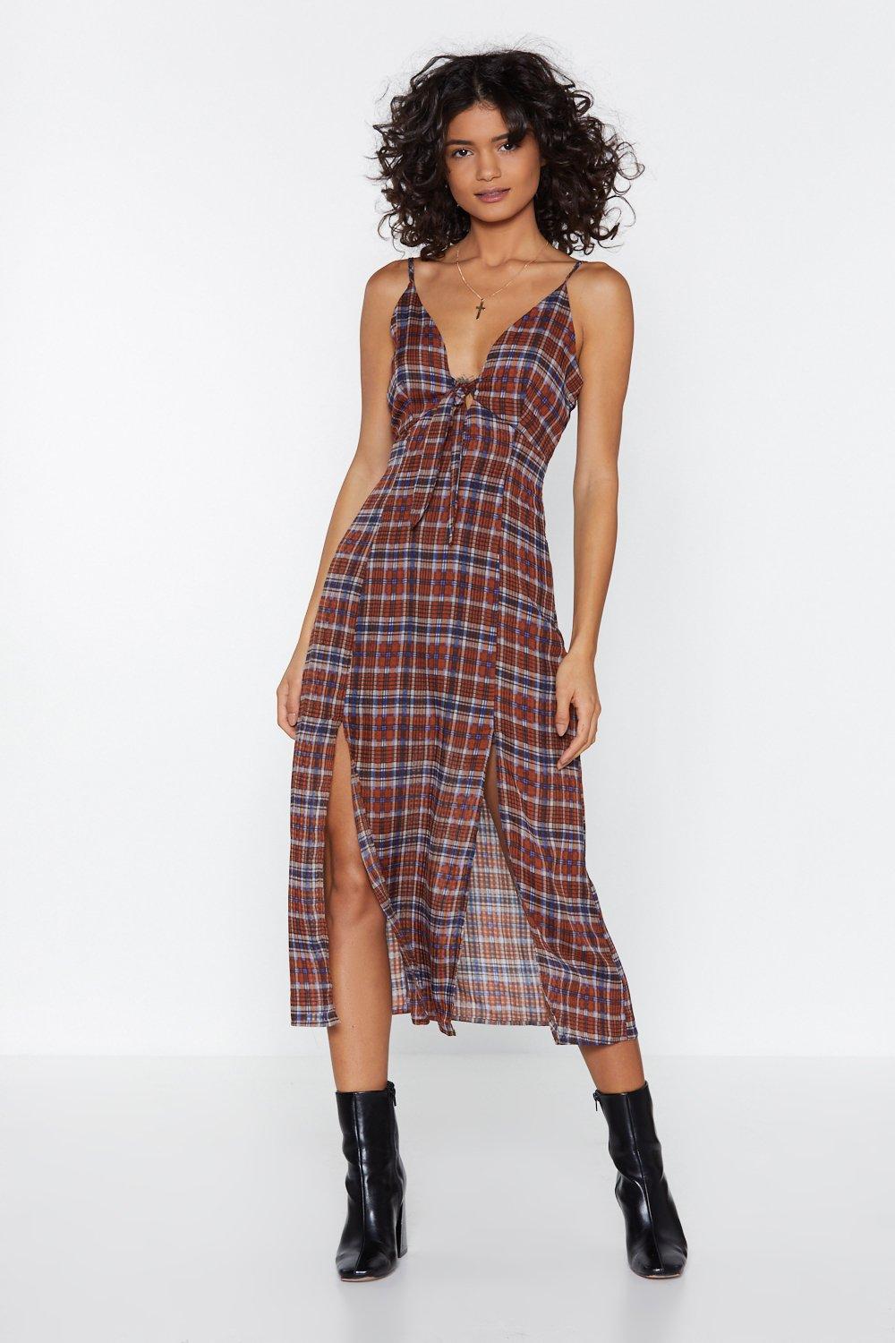 Love a Plaid Name Midi Dress | Nasty Gal