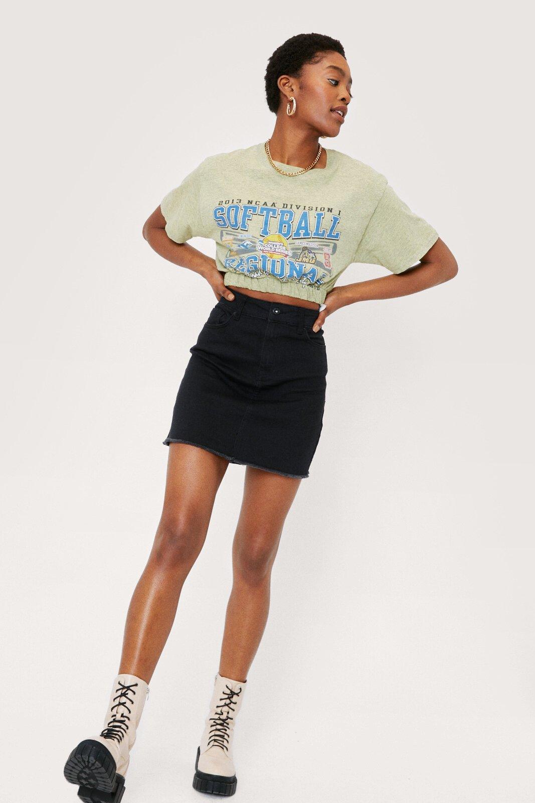 high waisted black skirt pockets