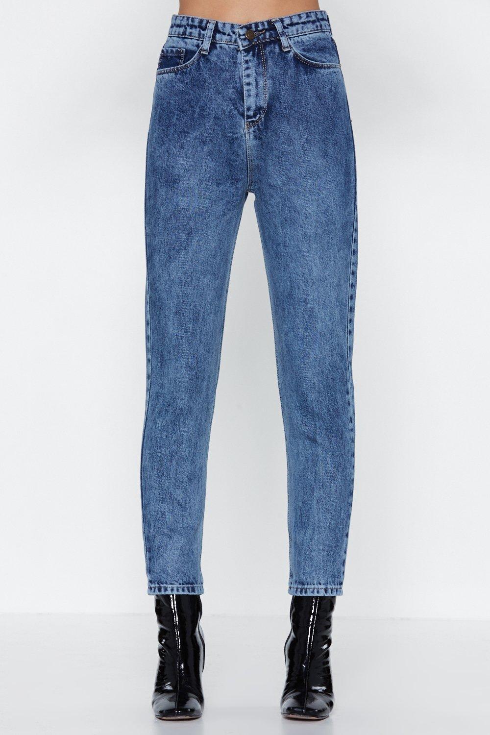 acid wash denim pants