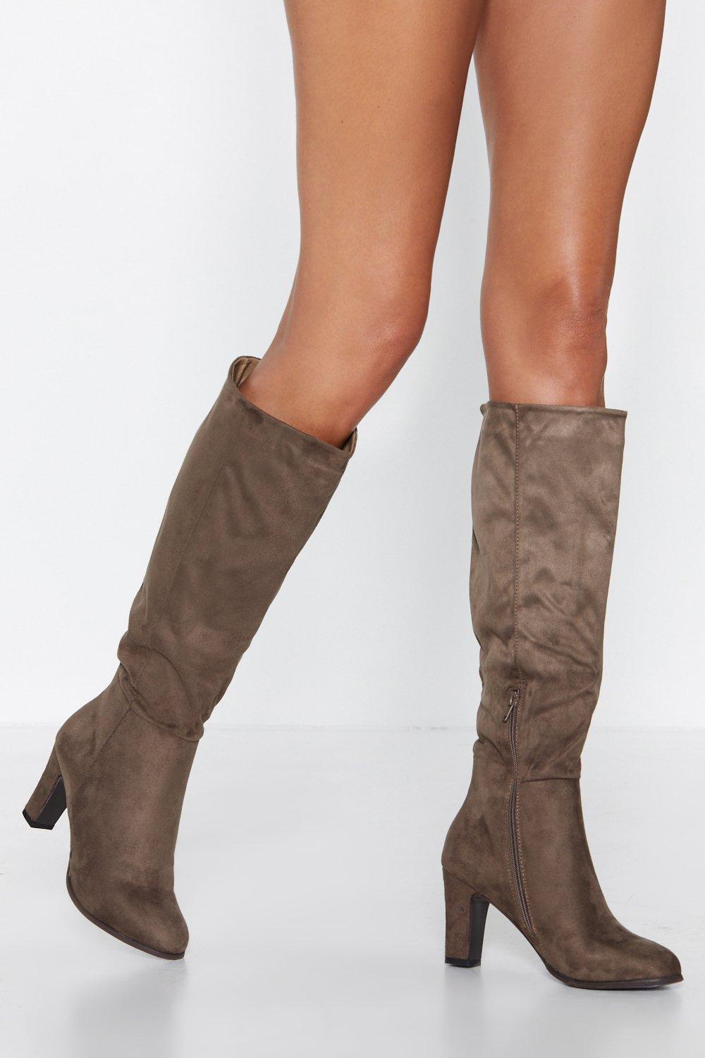 taupe knee high boots