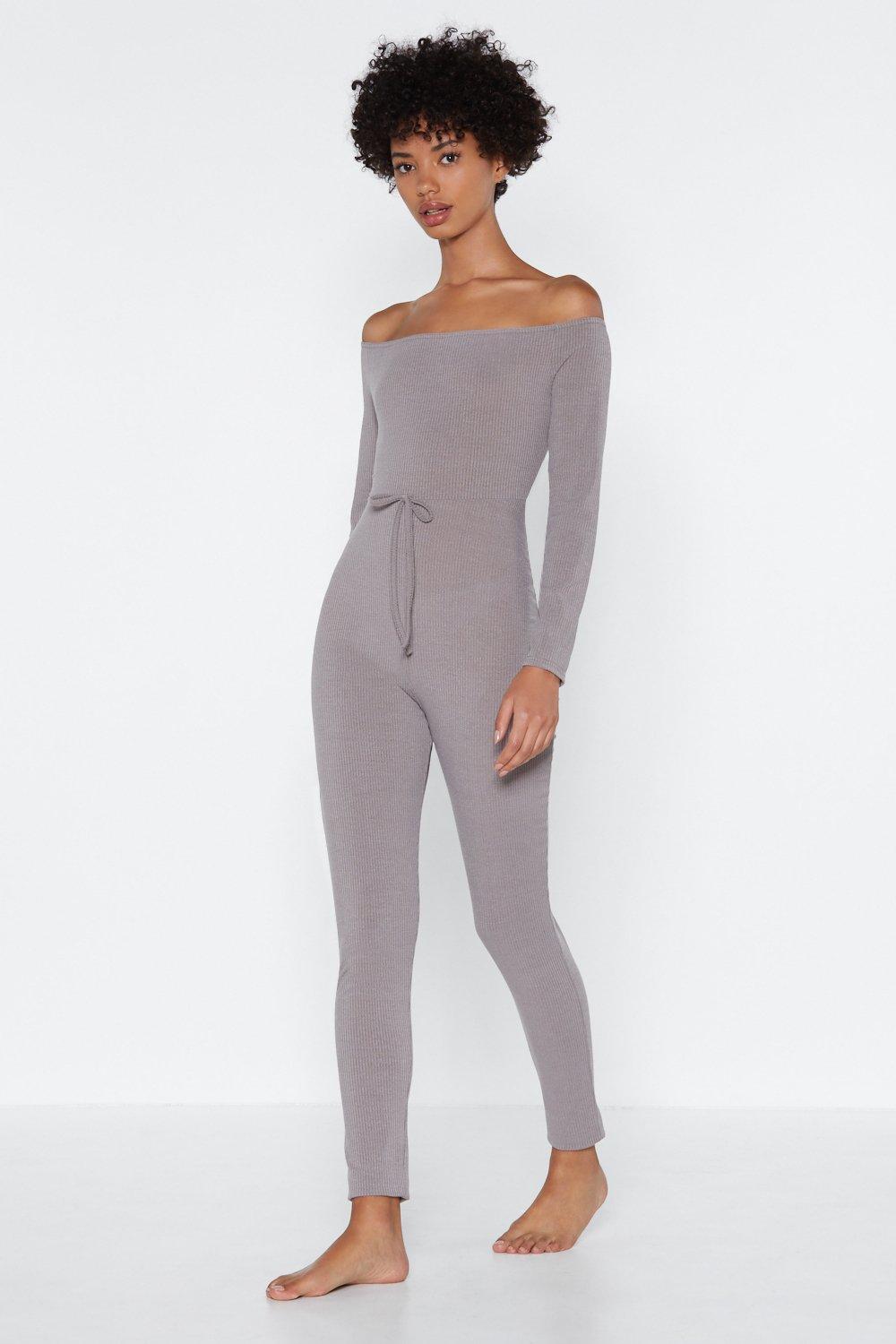 off shoulder lounge jumpsuit