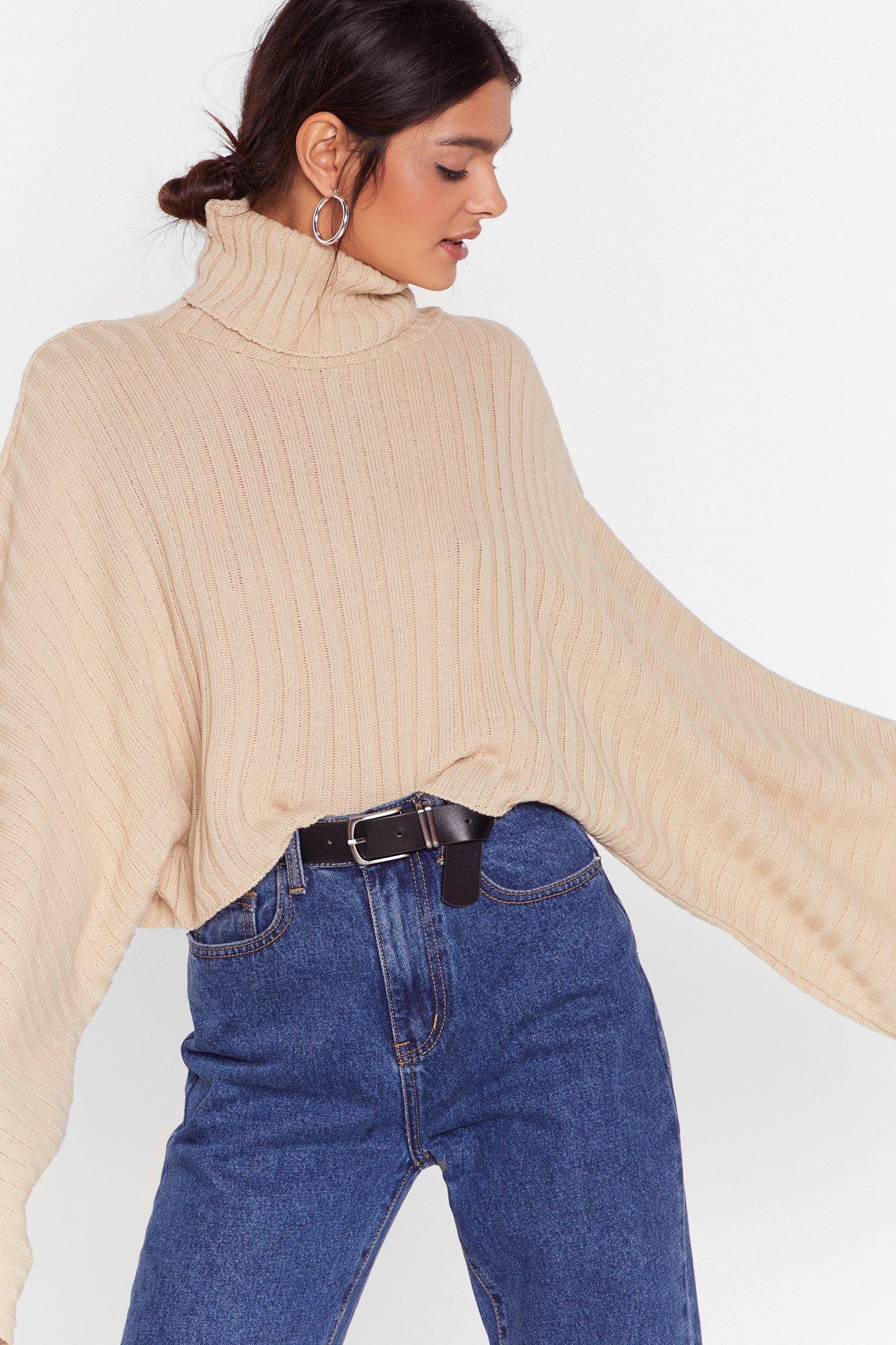 wide turtleneck sweater