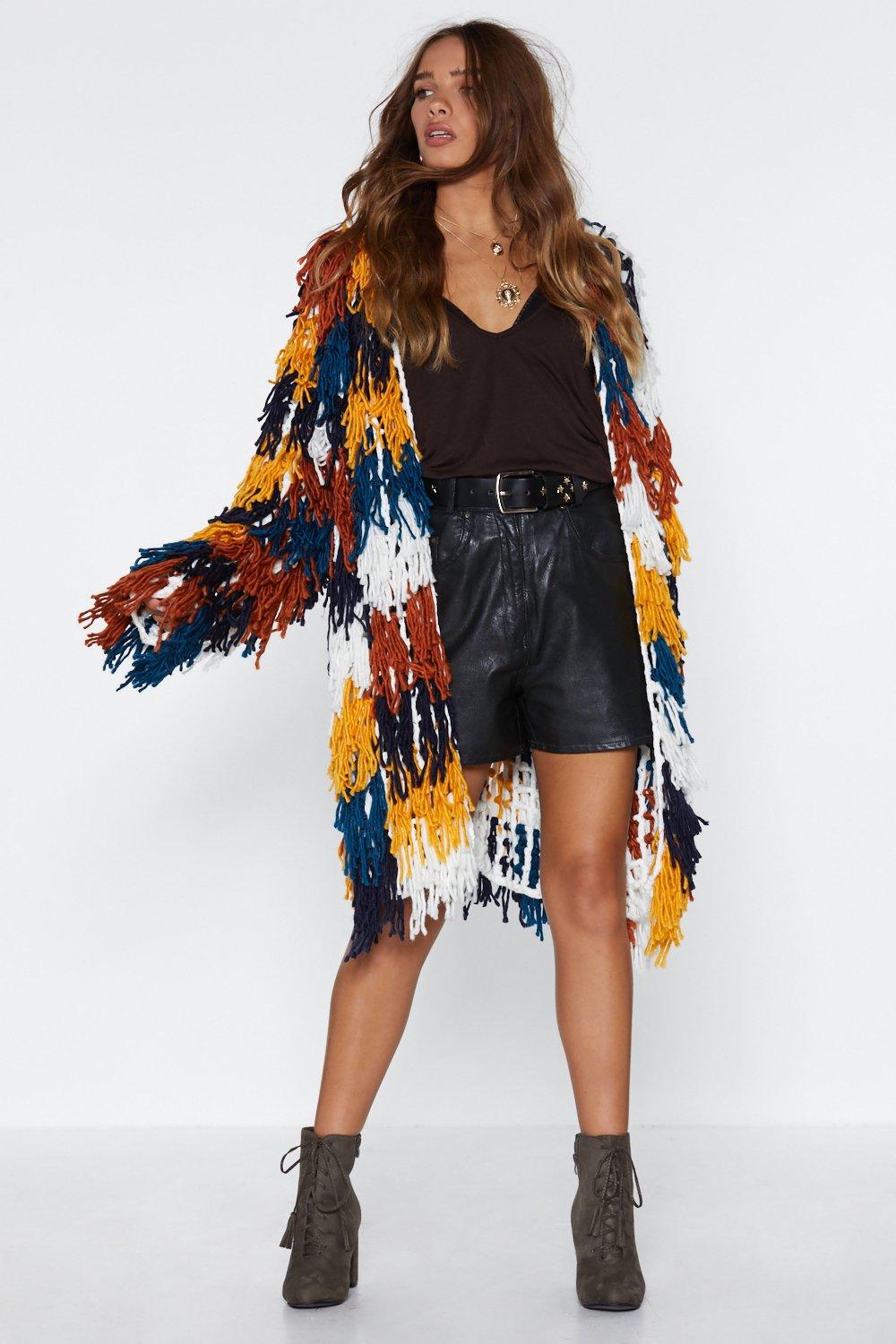 cream shaggy cardigan