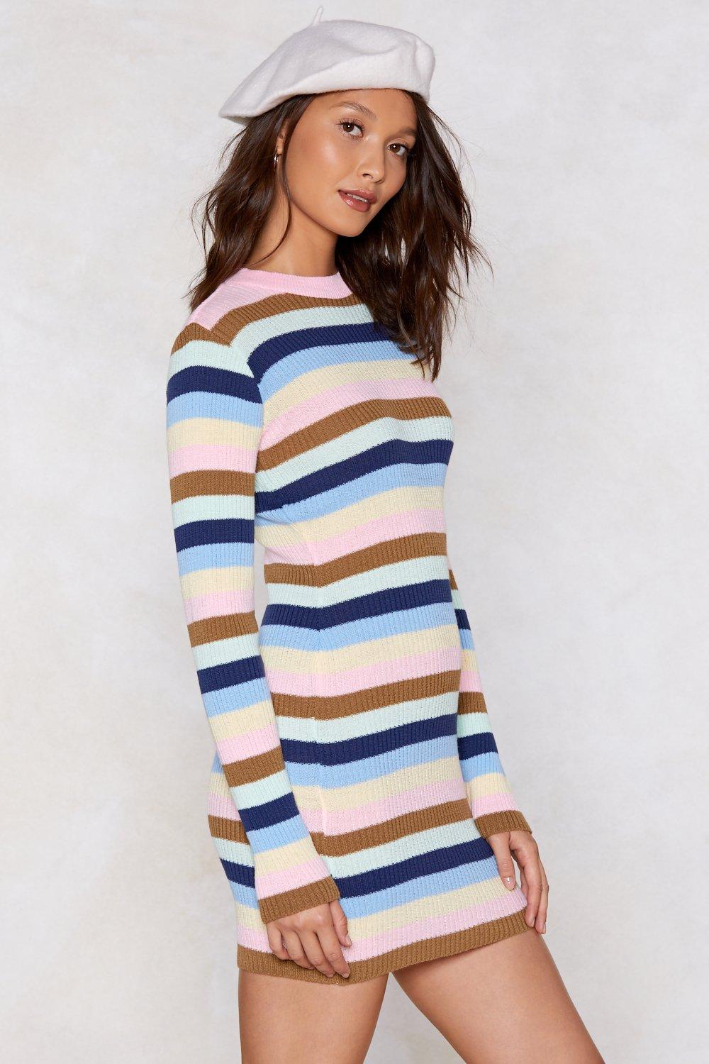 striped sweater dress