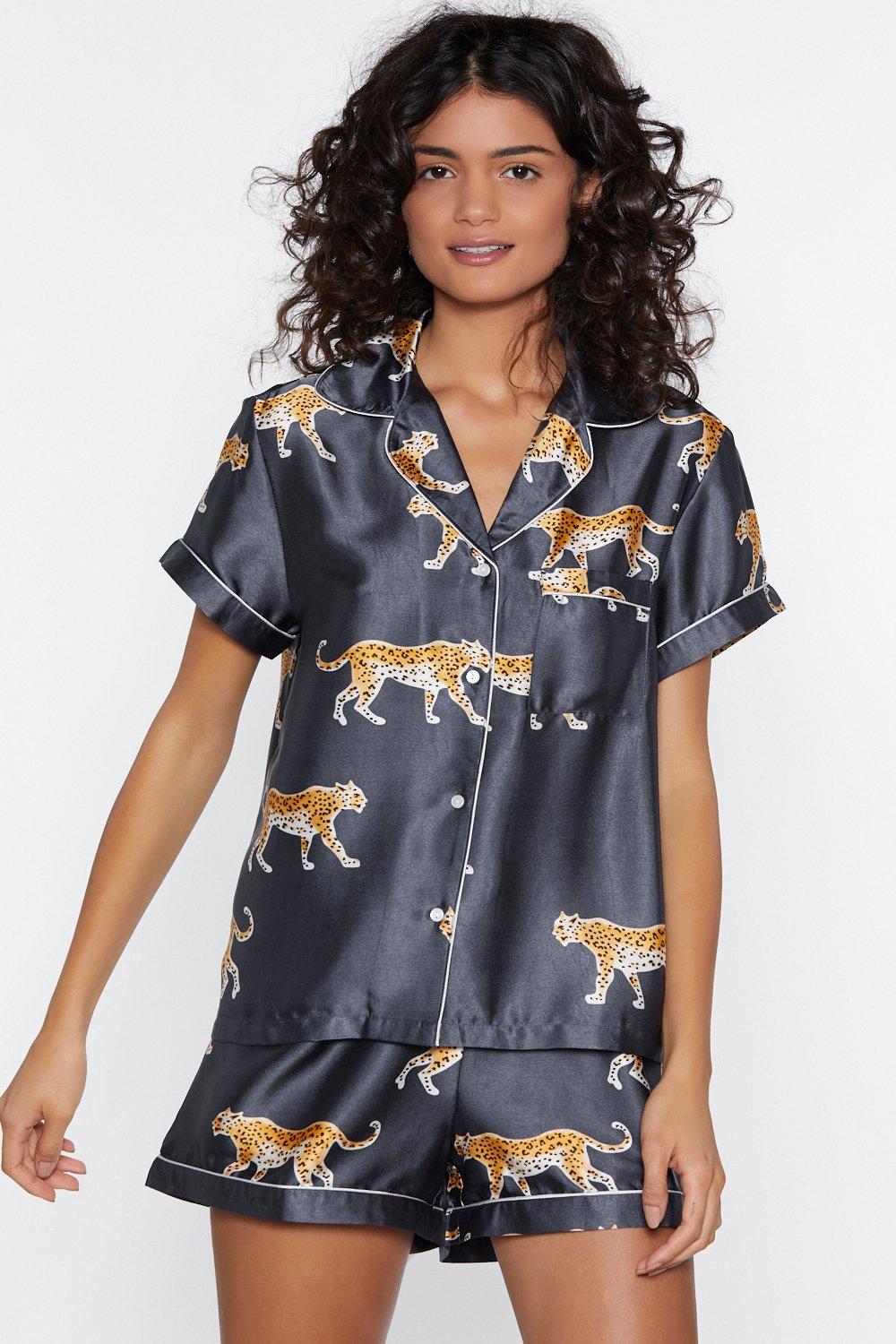 cheetah pajama set