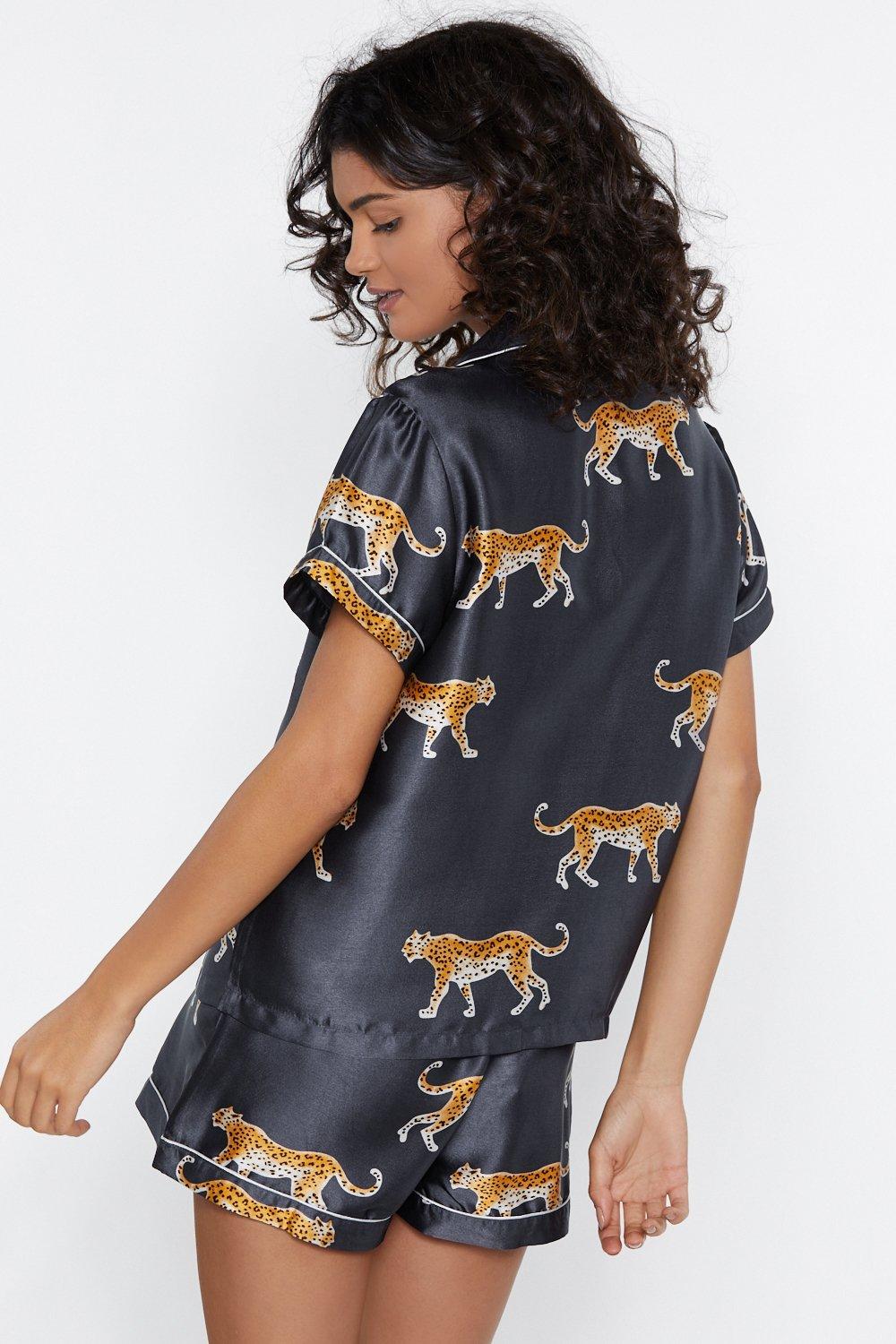 cheetah pajama set