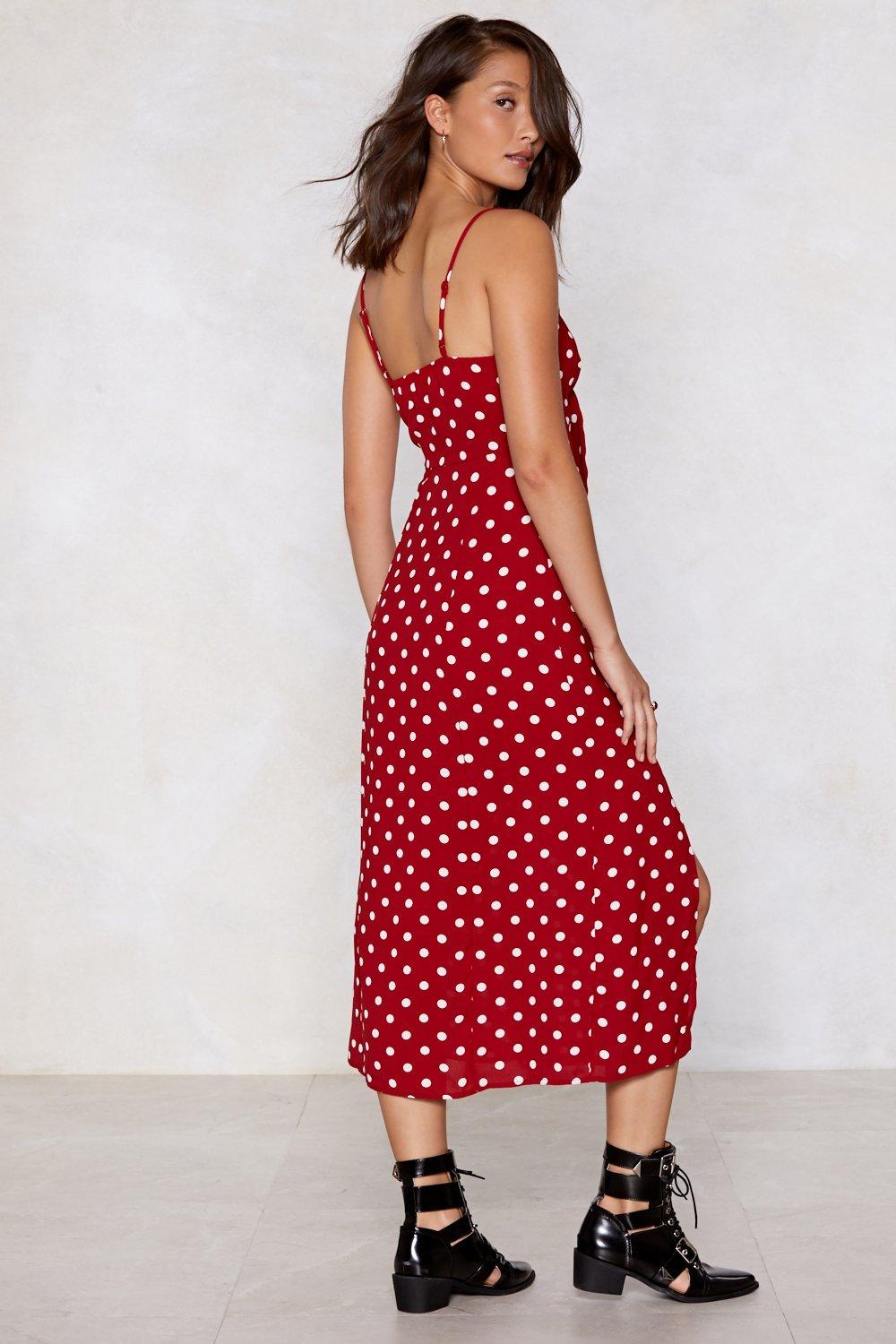 Slit Happens Polka Dot Dress | Nasty Gal