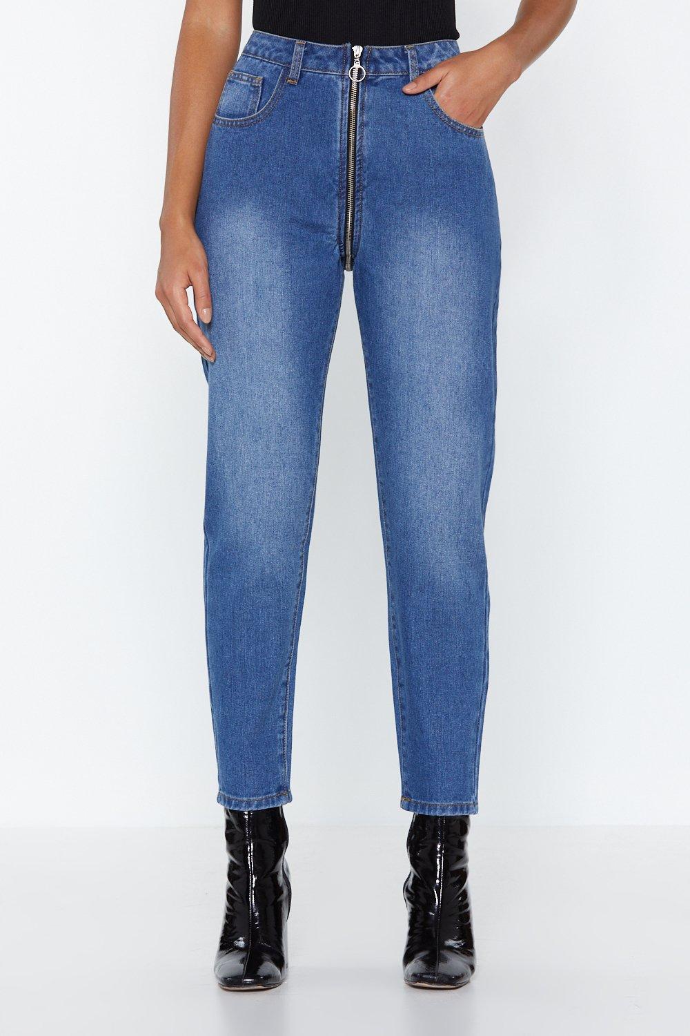 front to back zipper jeans