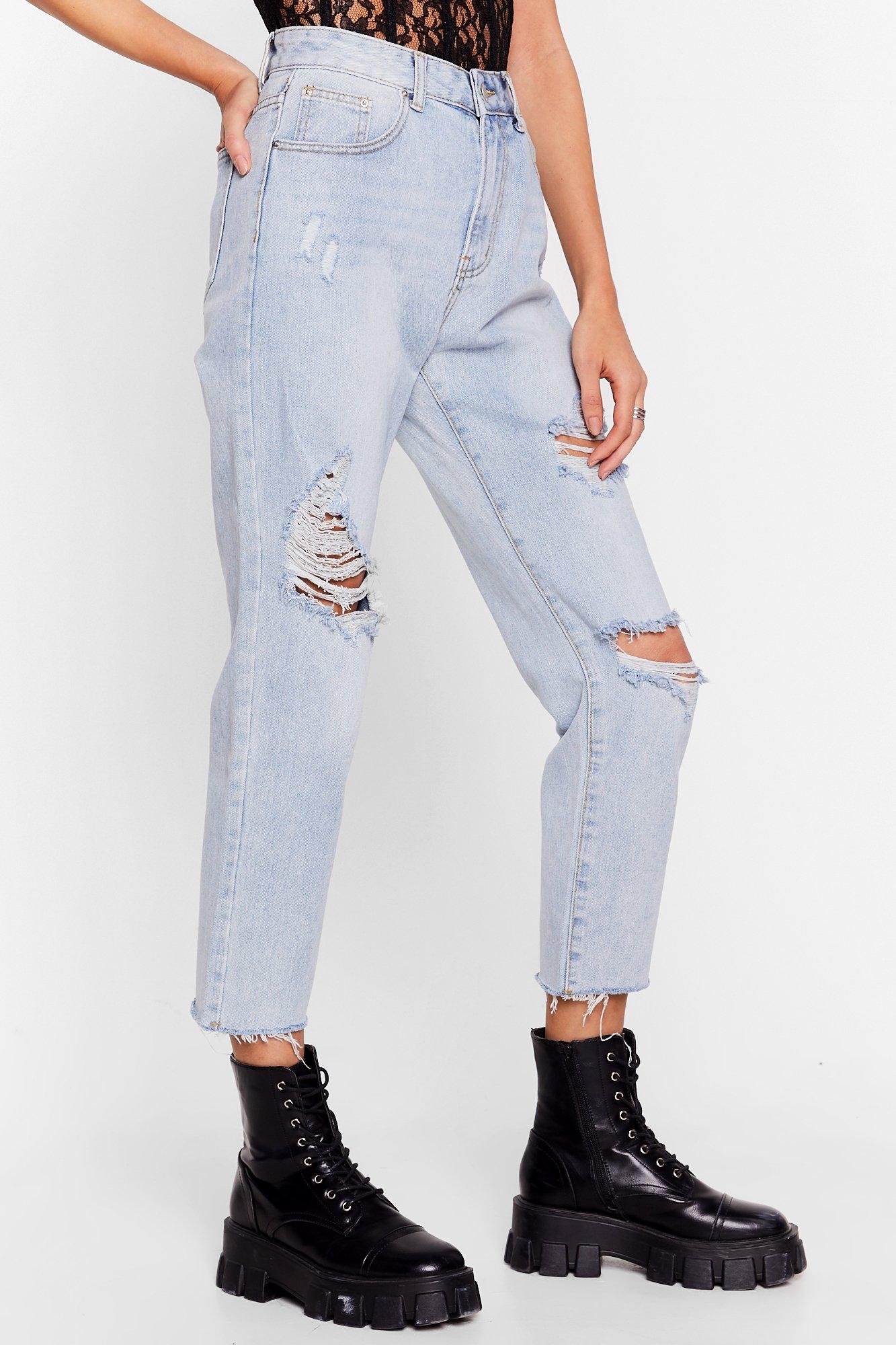 over distressed jeans