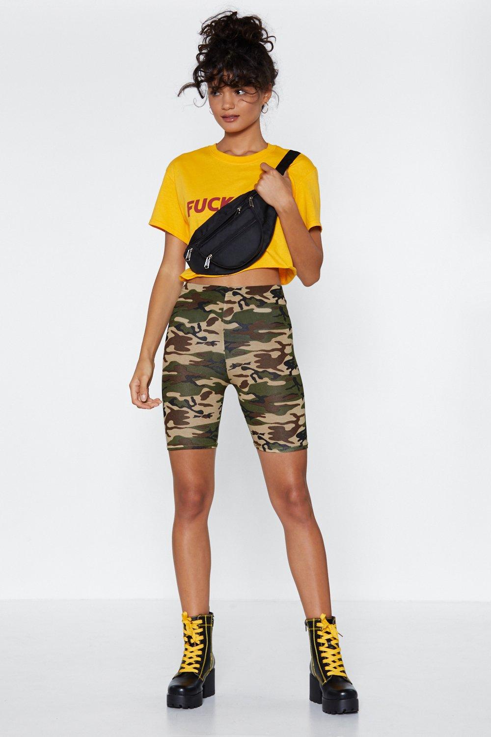 biker shorts camo