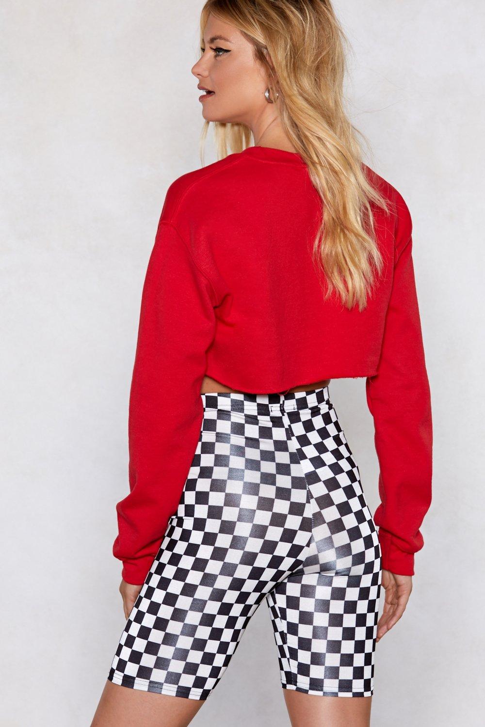 checkered cycling shorts