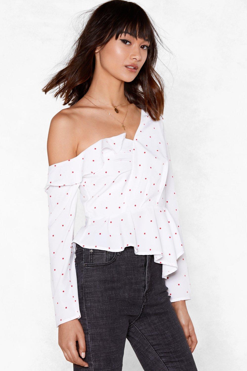 nasty gal polka dot top