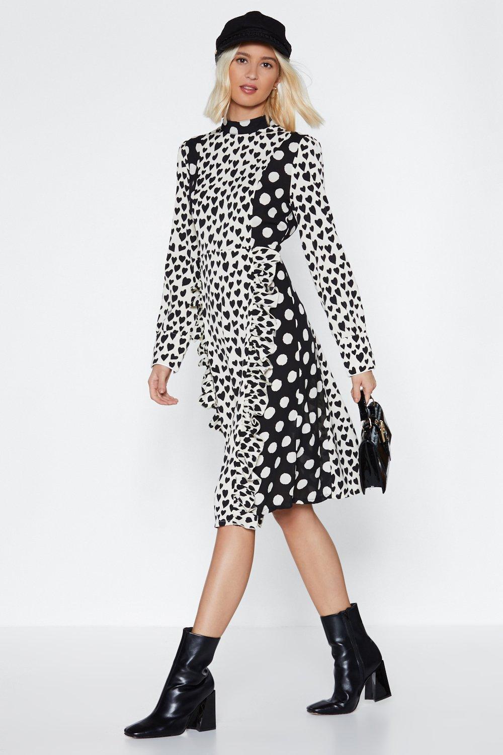 heart polka dot dress