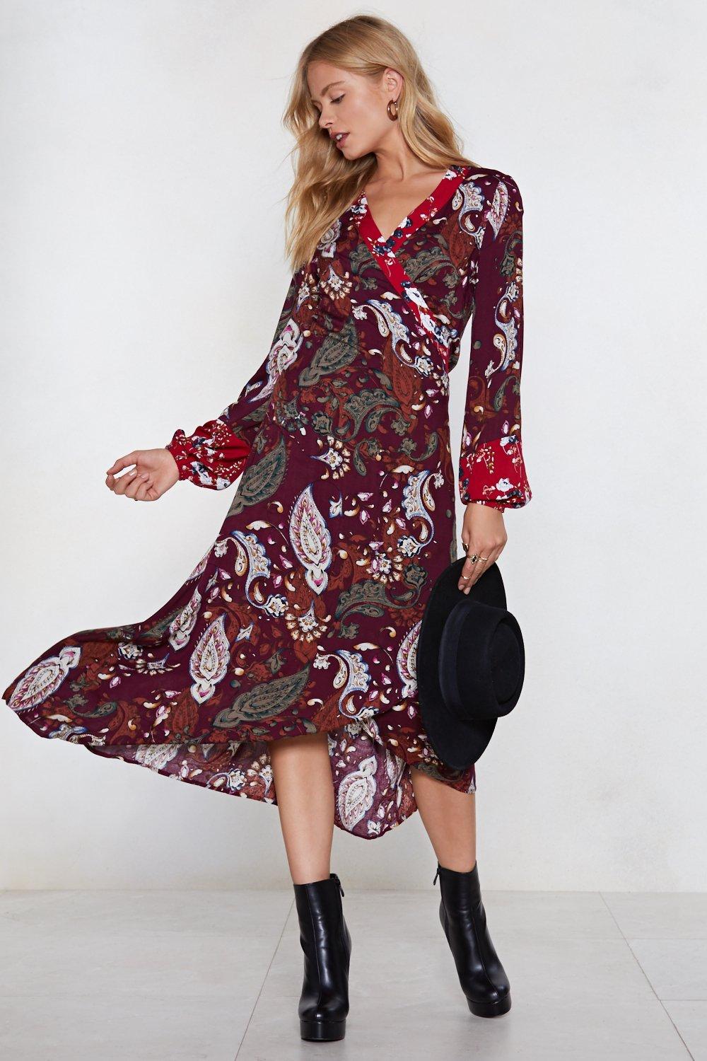 paisley midi dress