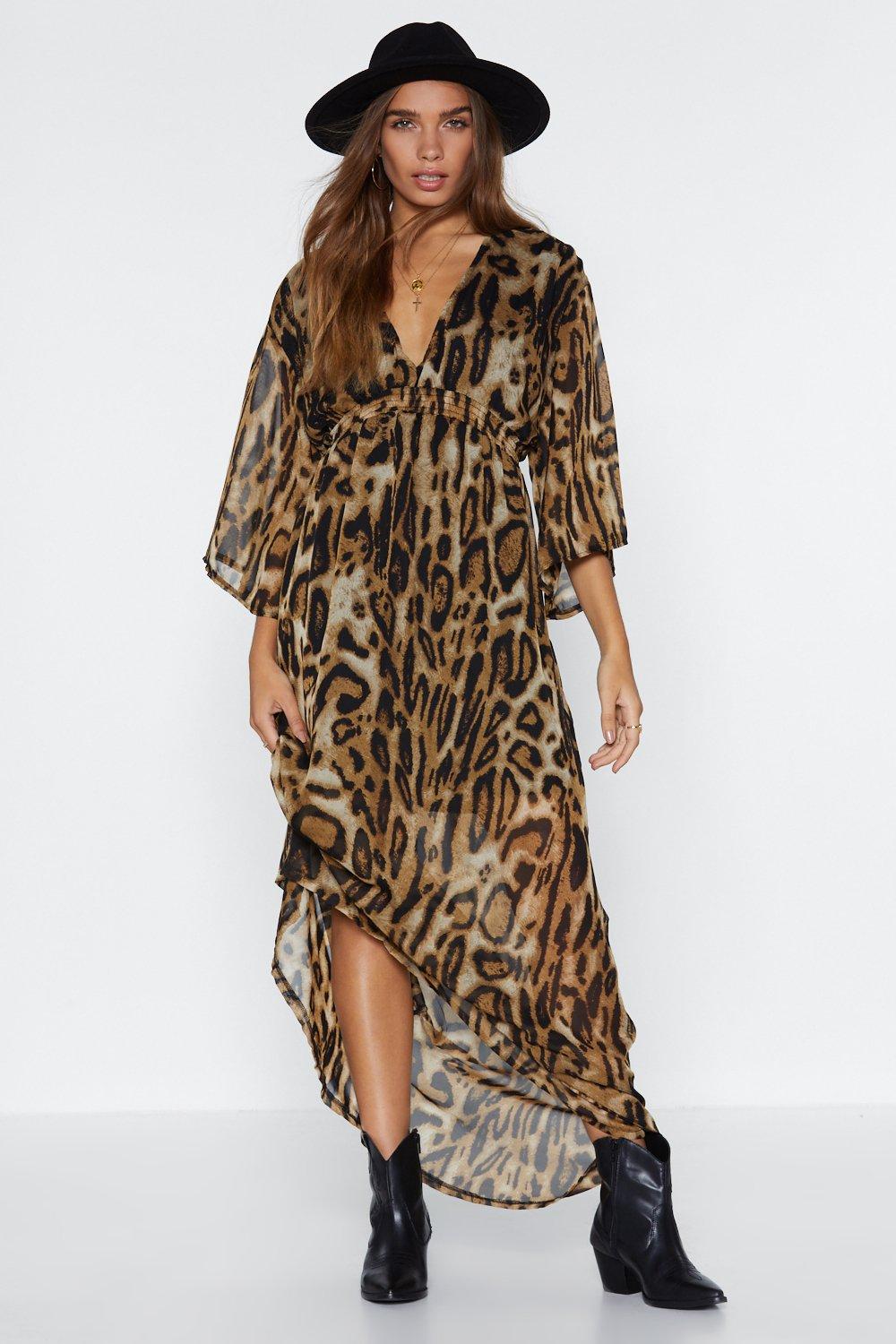 sheer leopard maxi dress