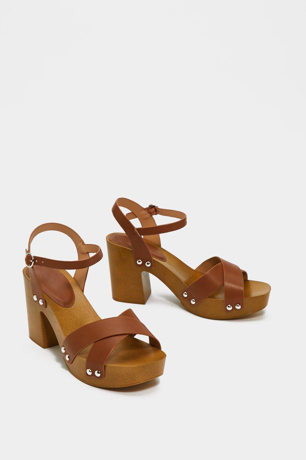 tan clog sandals