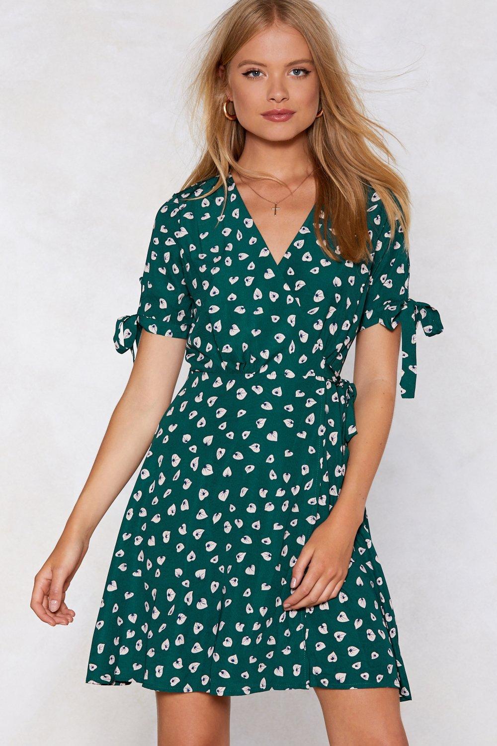 leaf wrap dress