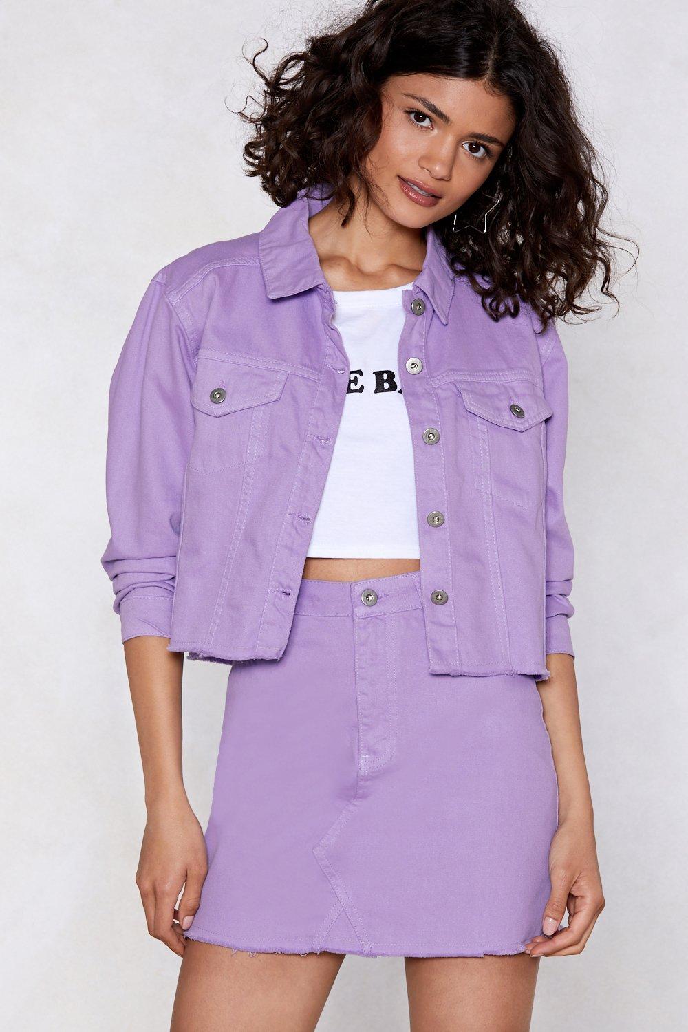 purple jean jacket