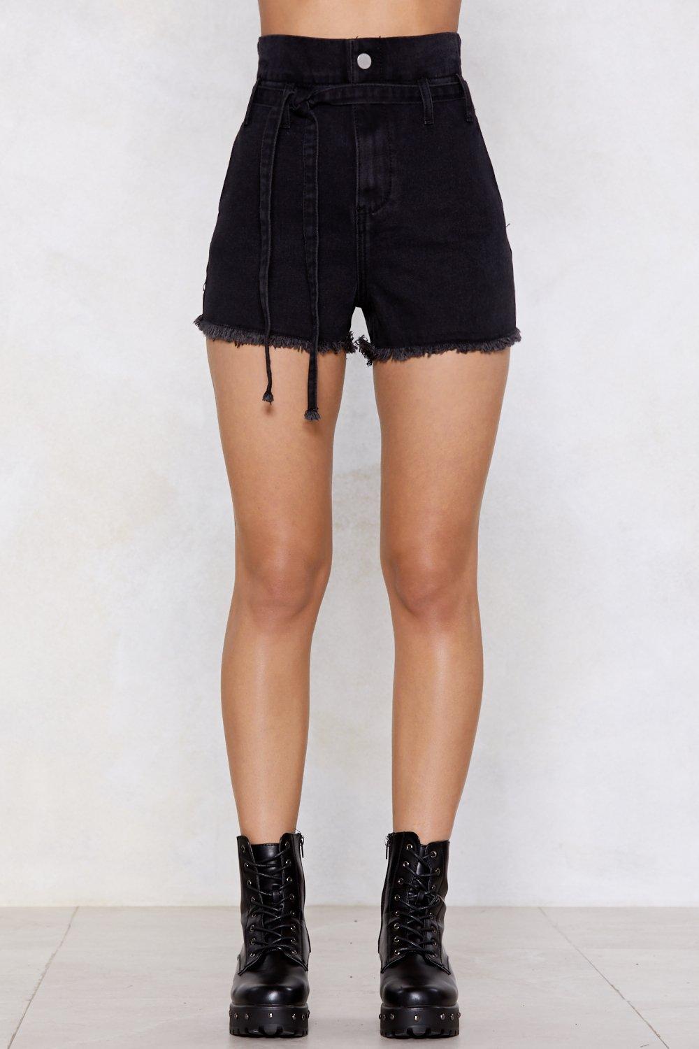 raw denim shorts