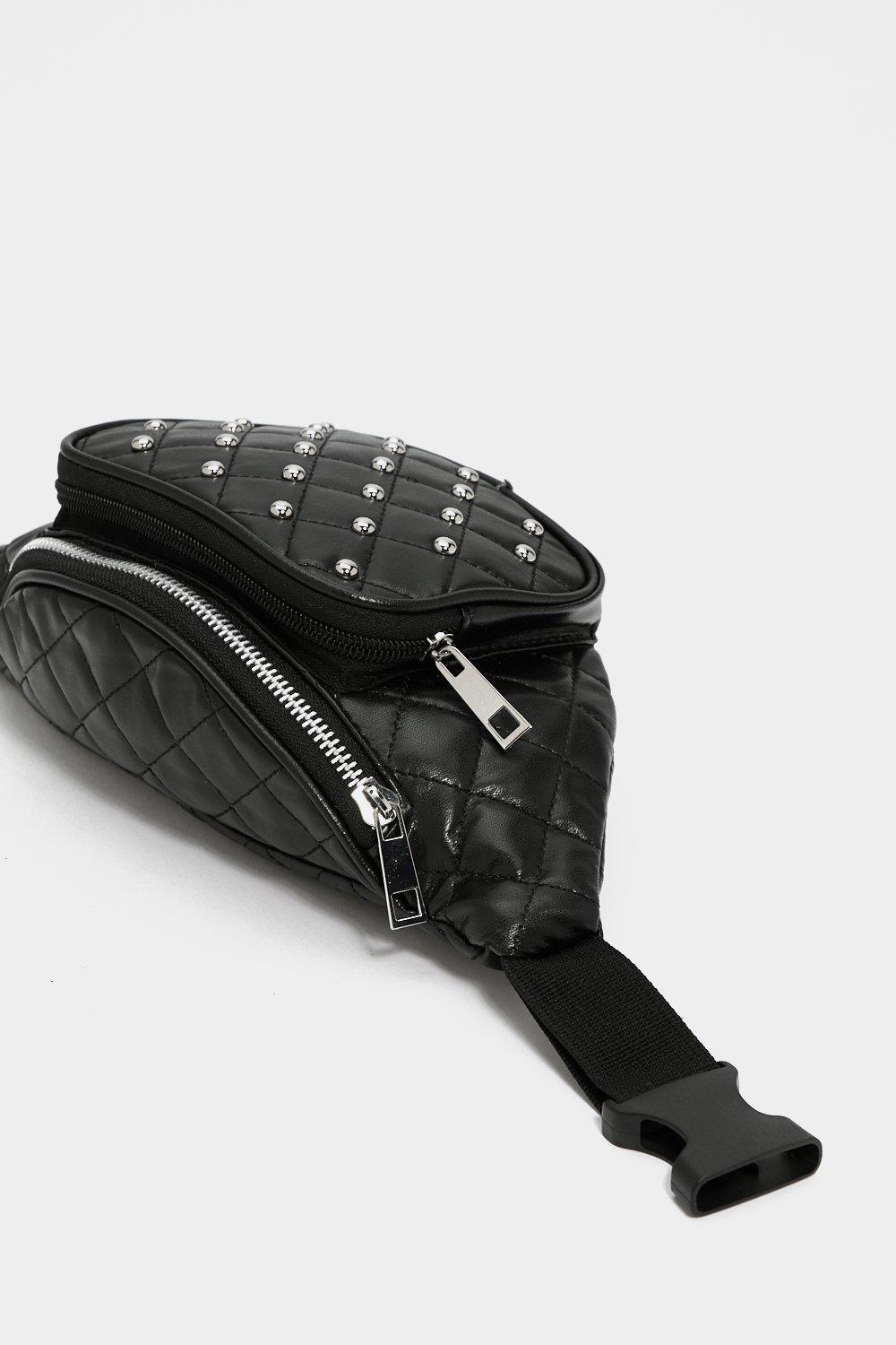 black studded fanny pack