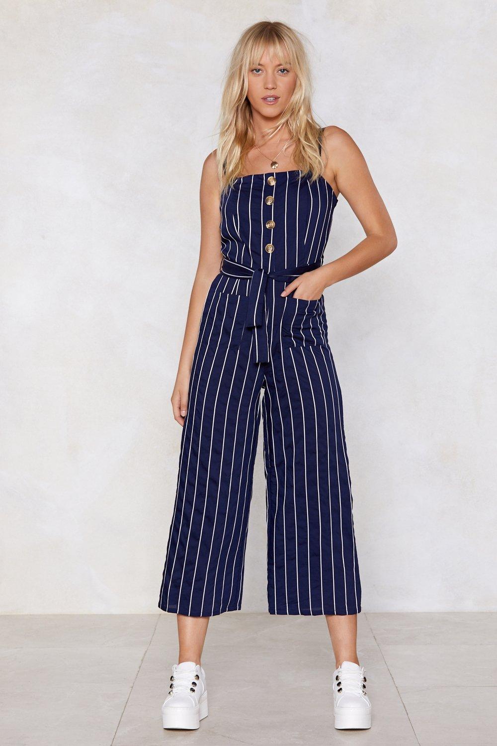 navy blue cropped jumpsuit