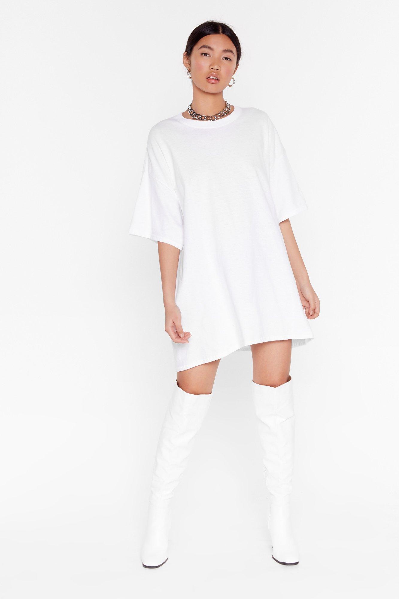 white tee dress